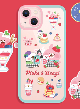 原创草莓卡娜赫拉iphone15透明壳苹果13PM手机壳iphone16硅胶14ProM全包软壳卡通