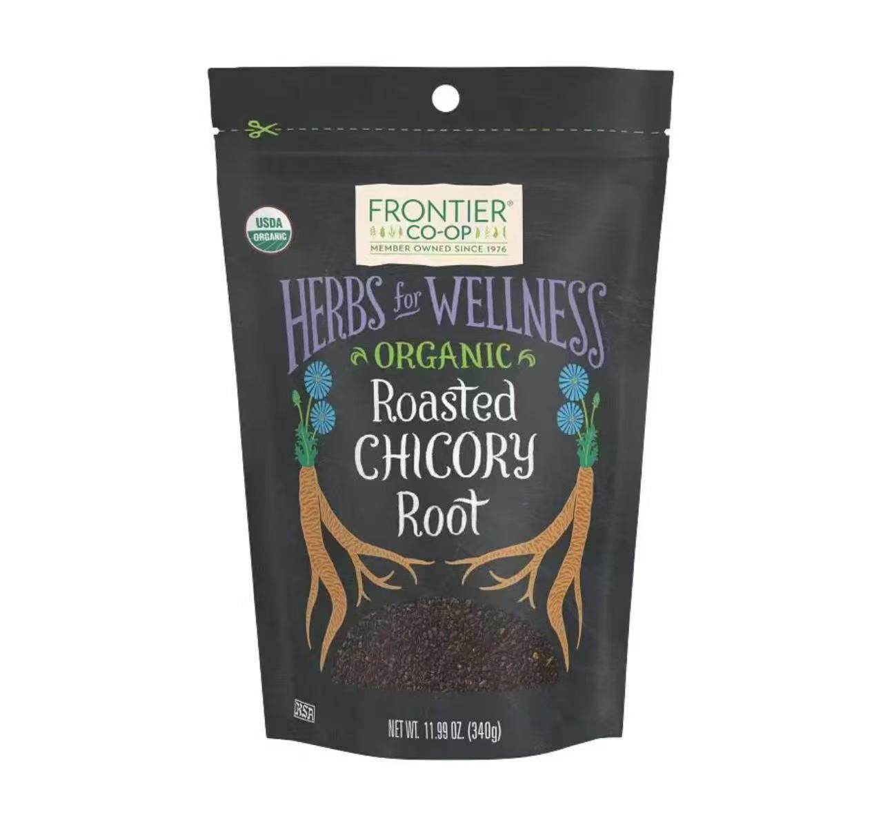 直邮Frontier Co-op&reg; 有机菊苣根颗粒非转基因不含咖啡因