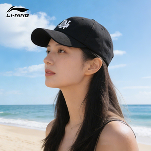 李宁女款棒球帽官方正品百搭大头围显脸小跑步运动黑色鸭舌帽子男