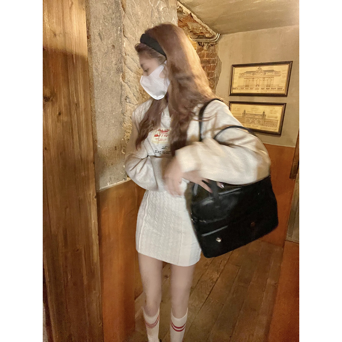 ffcheer奶酪陷阱 拼接印花卫衣女秋冬新款修身包臀连帽针织连衣裙使用感如何?