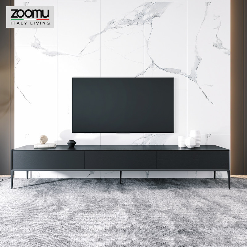 橡木意式极简电视柜轻奢风后现代风北欧式简约实木客厅小户型卧室