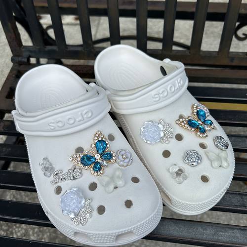 洞洞鞋花鞋配饰金属水钻亚克力