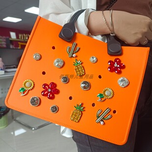 新品沙滩包金属配件手工DIY卡通可爱包花多色bogg洞洞包可拆配件