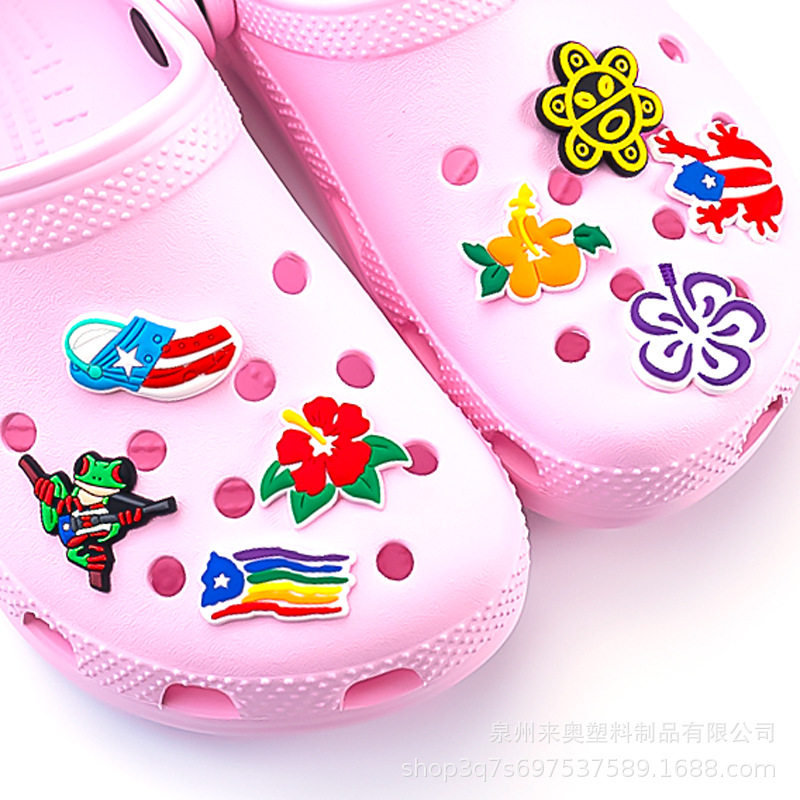 跨境新款波多黎风洞洞鞋花鞋配饰现货花园鞋卡通PVC装饰扣diy鞋扣,服饰配件/皮带/帽子/围巾,鞋扣,淘宝优惠券,粉丝福利购,淘宝优惠卷