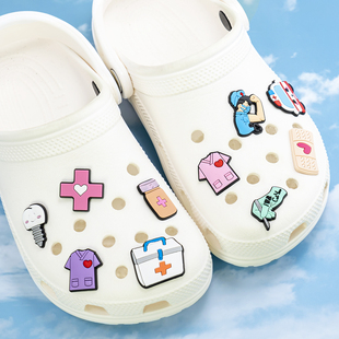 新款医疗系列洞洞鞋花装饰品配件可爱卡通鞋扣花园鞋配饰装饰鞋扣