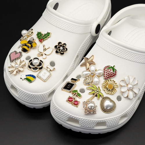 洞洞鞋花鞋配饰金属水钻鞋扣配饰