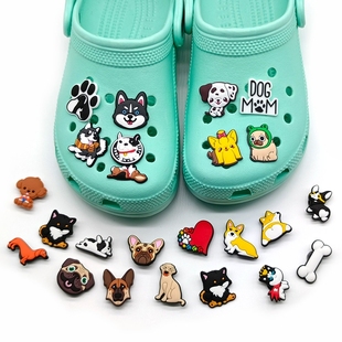 饰品可爱休闲凉拖鞋 狗狗卡通洞洞鞋 扣DIY配饰 子装 可拆卸鞋 鞋 花