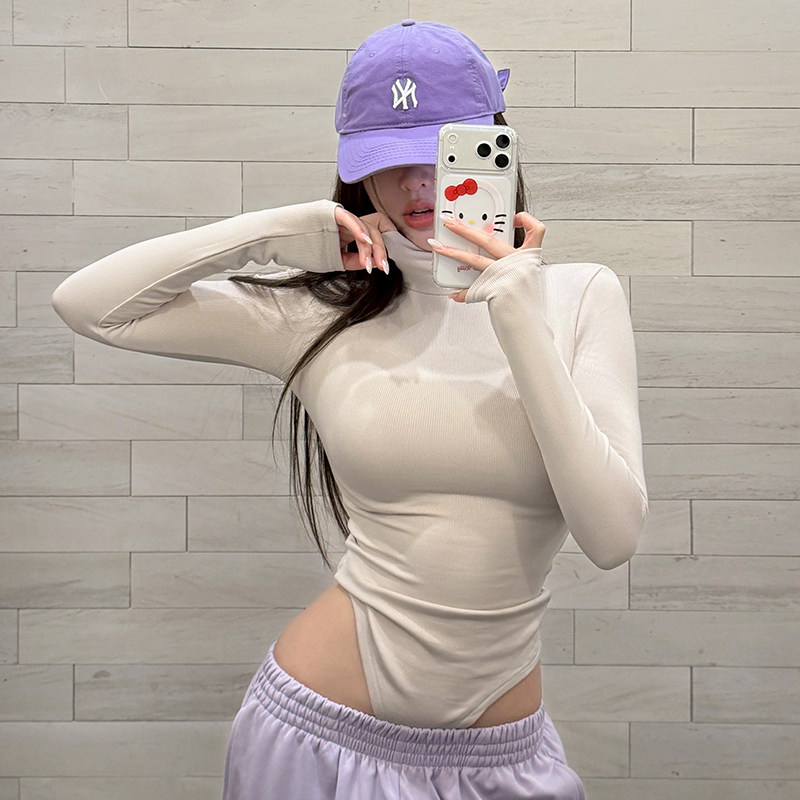 加绒保暖性感辣妹健身连体衣女专业训练运动上衣普拉提绝美瑜伽服图片