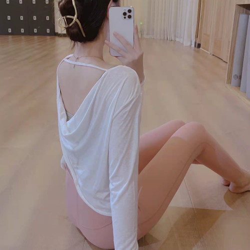 秋冬美背宽松速干显瘦瑜伽罩衫