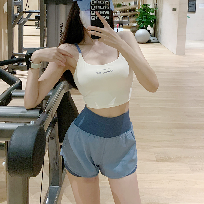 运动短裤女速干假两件防走光