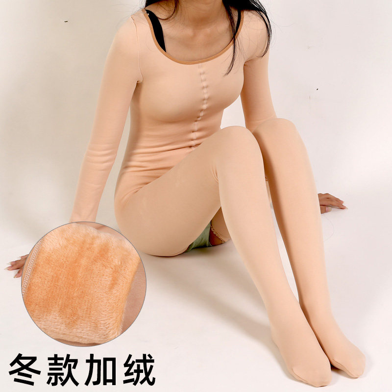 女加厚加绒连身连裤袜秋冬连体袜保暖jj套性感全身袜男士光腿神器
