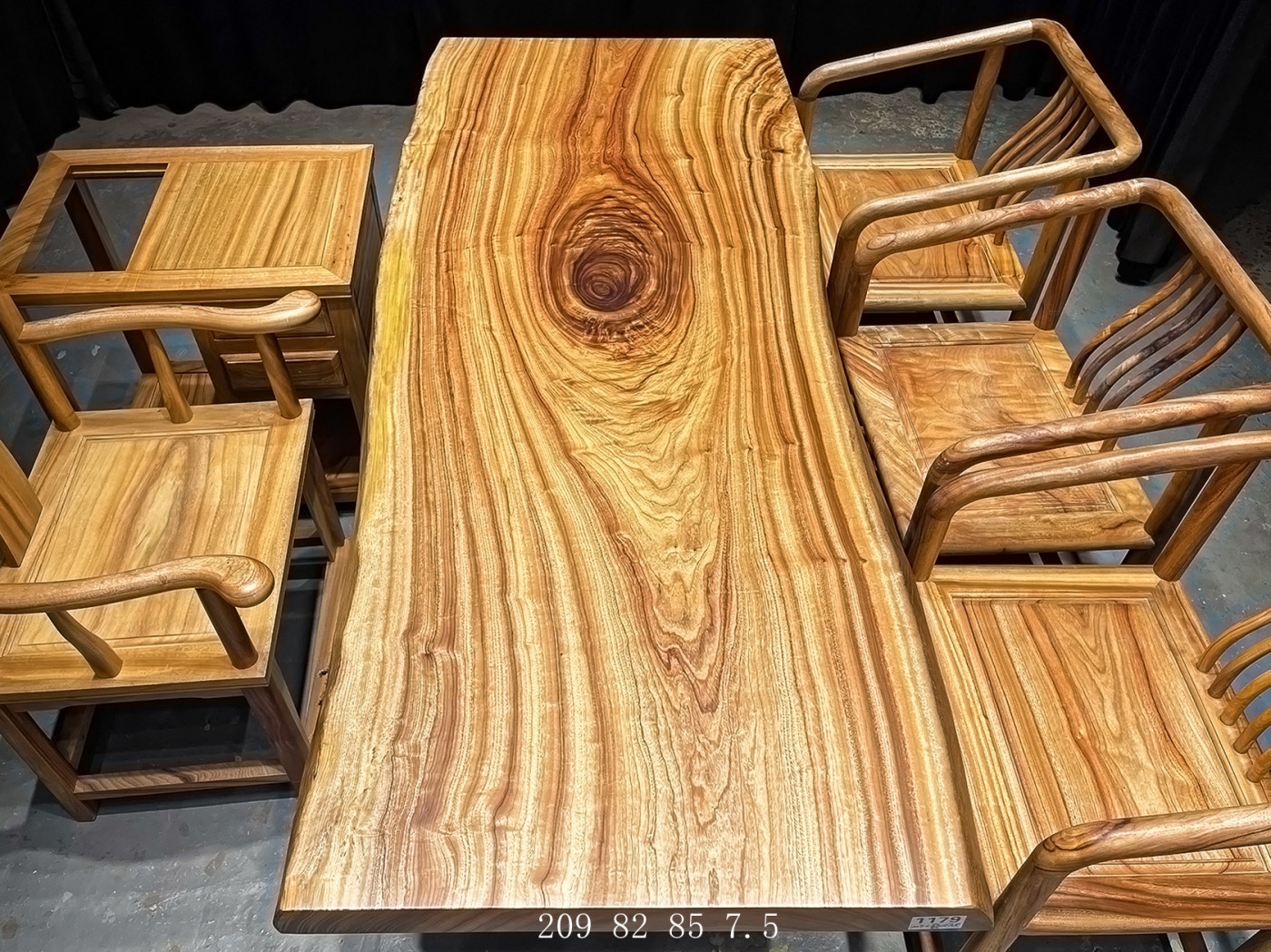 香樟木大板茶桌原木实木办公桌会议桌大班台画案 209-83-7.5