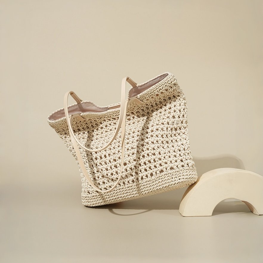 小众设计轻奢高级感蜜蜡绳手工编织大容量水桶包单肩包托特包女,箱包皮具/热销女包/男包,单肩包,淘宝优惠券,粉丝福利购,淘宝优惠卷