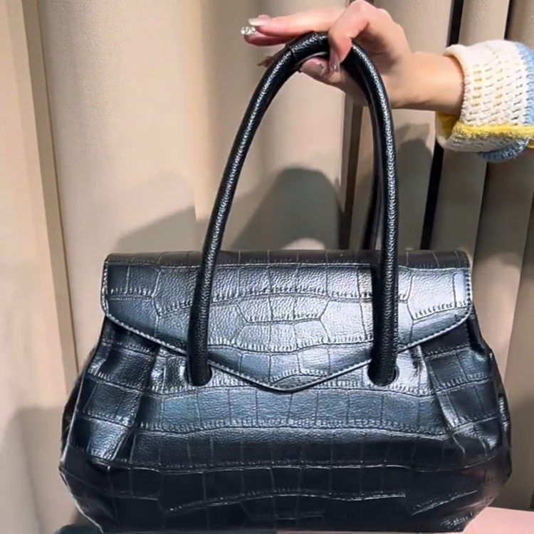 高级感时尚女士鳄鱼纹手提包包