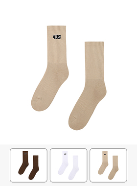 FORUYES官方店 2023新款logo字母中筒国潮毛巾底情侣男女纯棉长袜