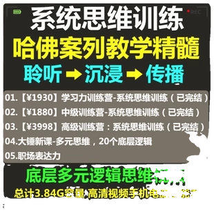 系统思维框架思维学习力低底层多元化思维逻辑视频课程合集思考学