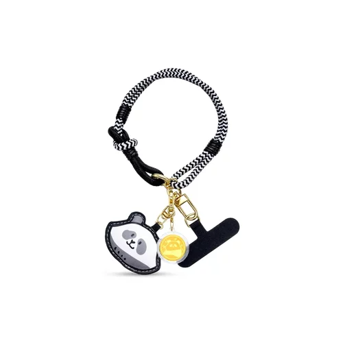 [香港海洋公园代购]精灵安安 999.9黄金工艺精品金章连熊猫手机绳