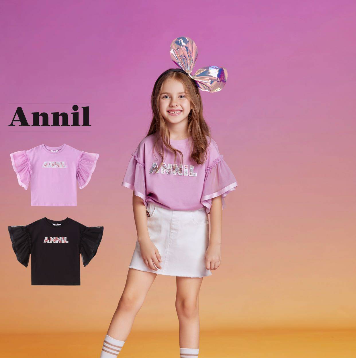 安奈儿童装2019夏装新款女大童圆领T恤短袖针织衫AG921601在类目 童装/婴儿装/亲子装, T恤中 - 来自Buy2taobao.com提供专业的淘宝代购服务