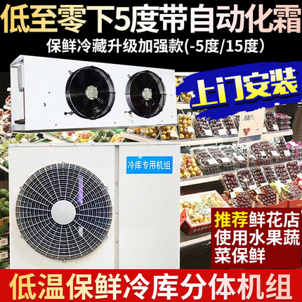 小型制冷机冷库制冷分体机蘑菇养殖鲜花水果蔬菜保鲜机组
