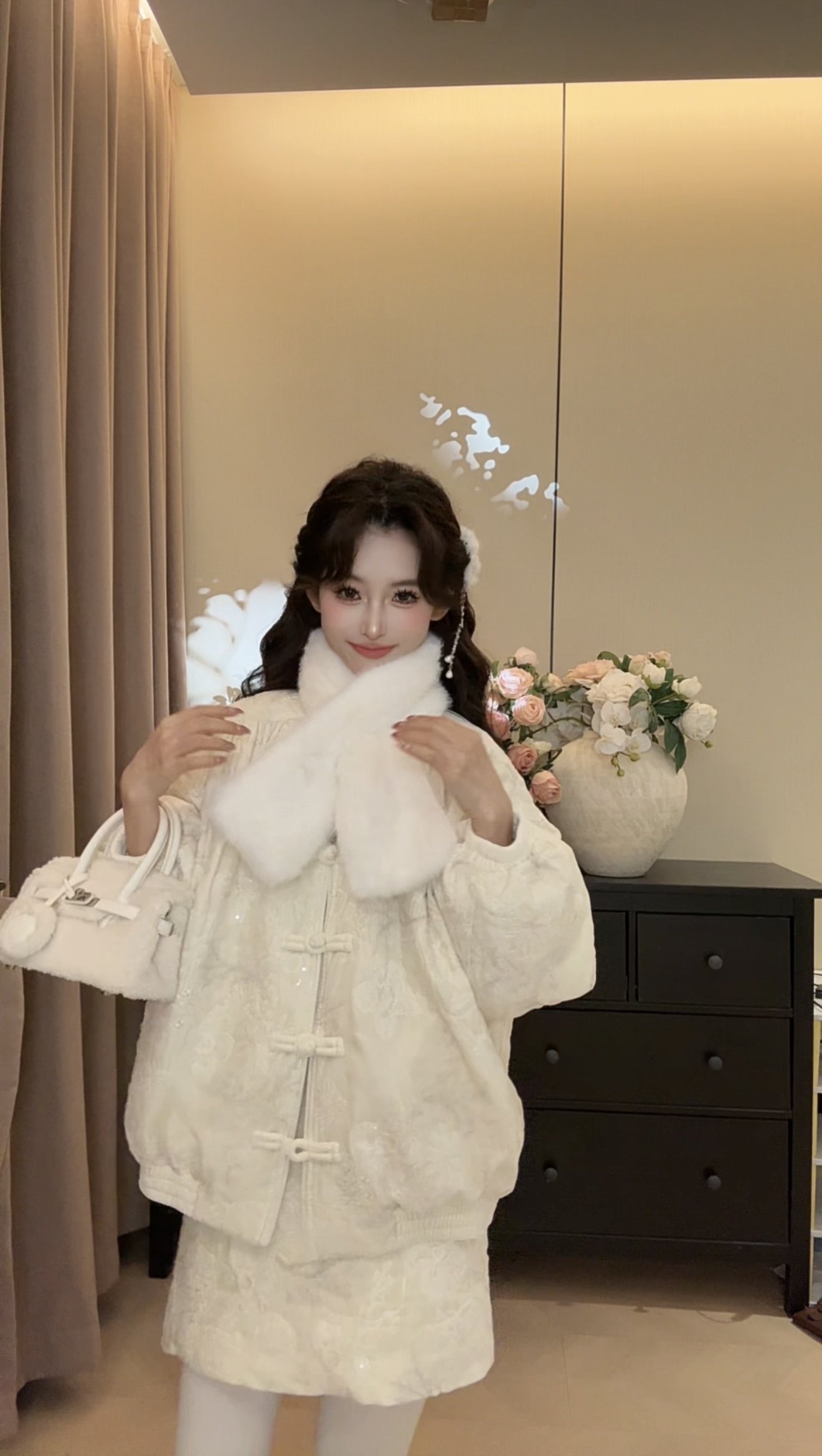 可可可欣【绒白梦境羽绒套装】女装洋气时尚休闲原创小众老钱风