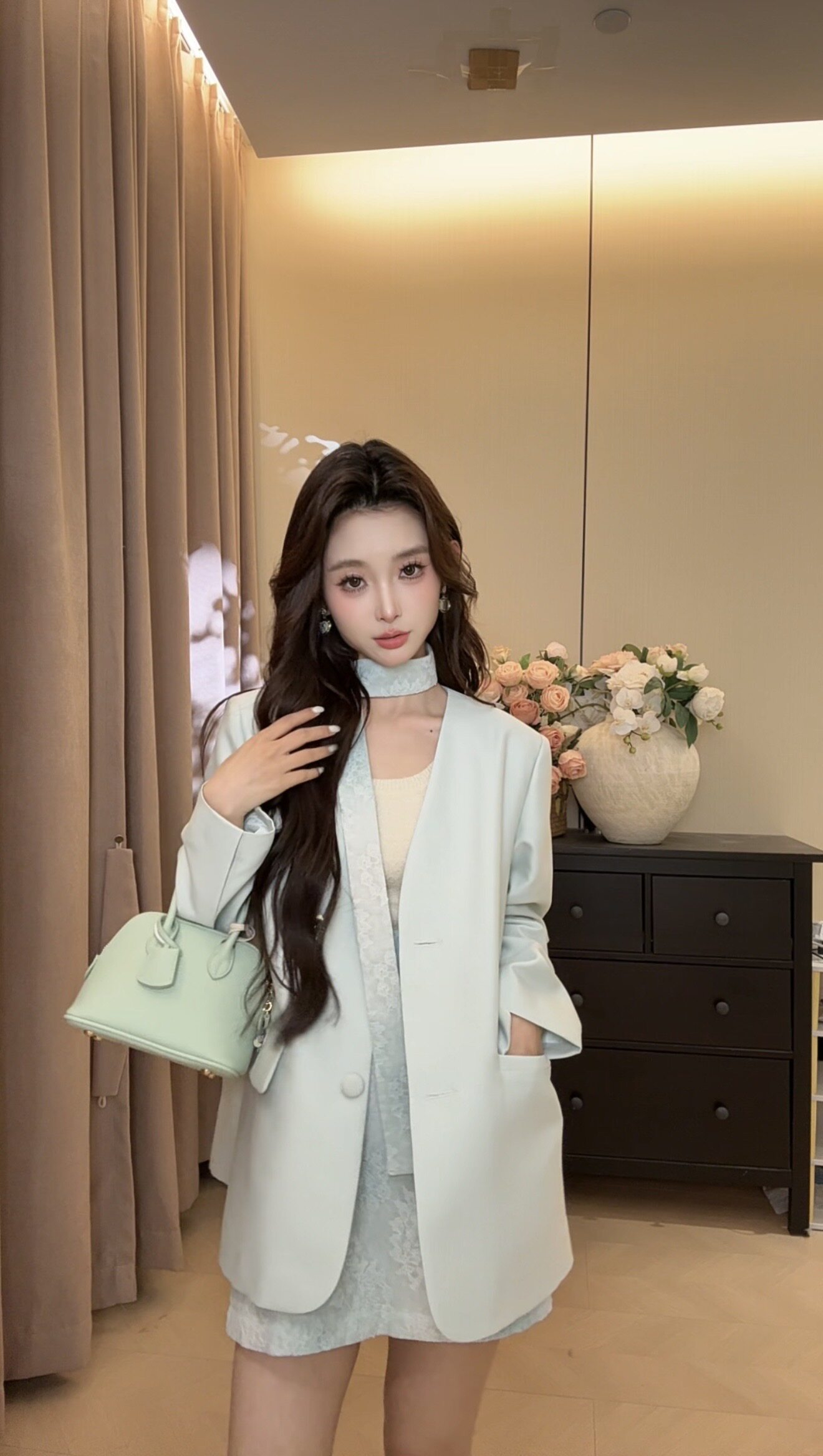 可可可欣【云间薄荷套装】品质女装洋气时尚休闲原创小众老钱风