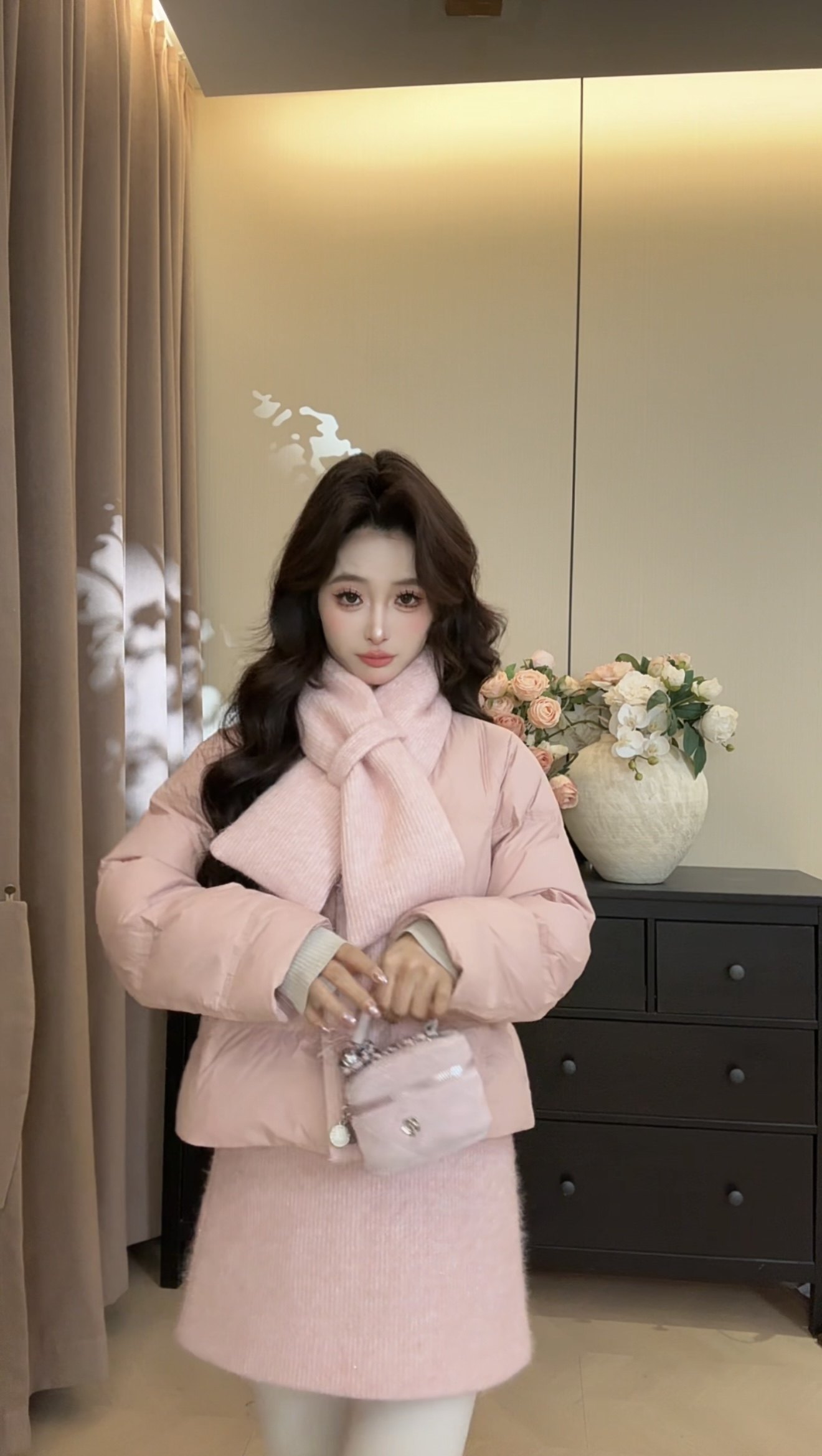 可可可欣【甜杏浮光羽绒套装】女装洋气时尚休闲原创小众老钱风