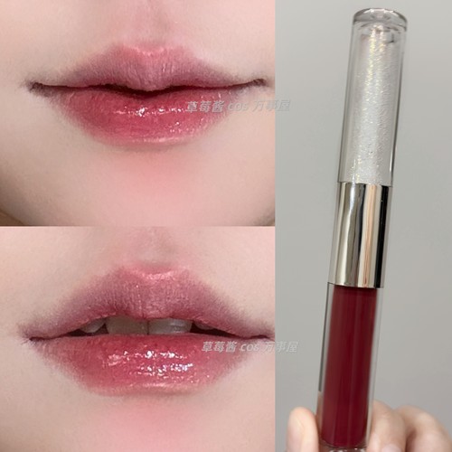 裸调无花果色双头雾面唇釉+唇蜜 白开水裸色水光唇釉唇泥豆沙粉色