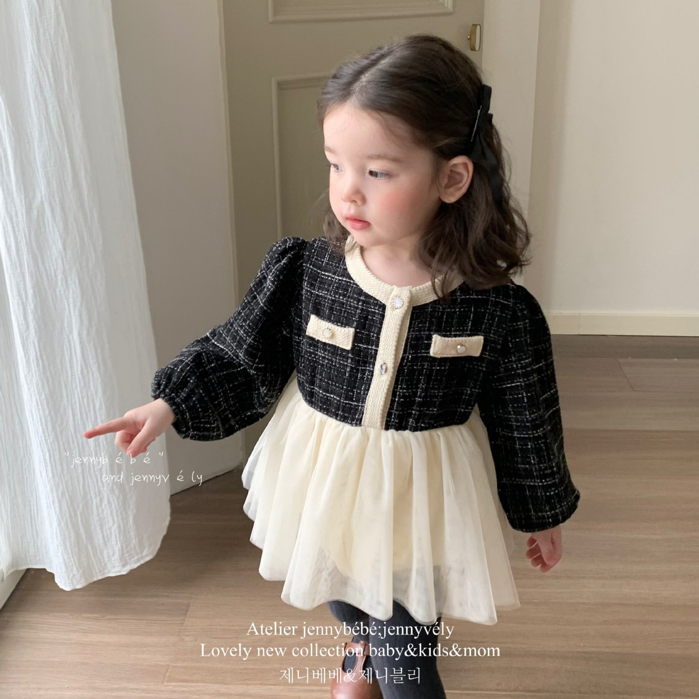 韩版女童小香风哈衣裙赫本风爬服