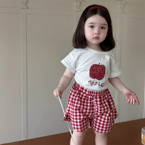 韩版夏新款女宝宝纯棉亲肤套装