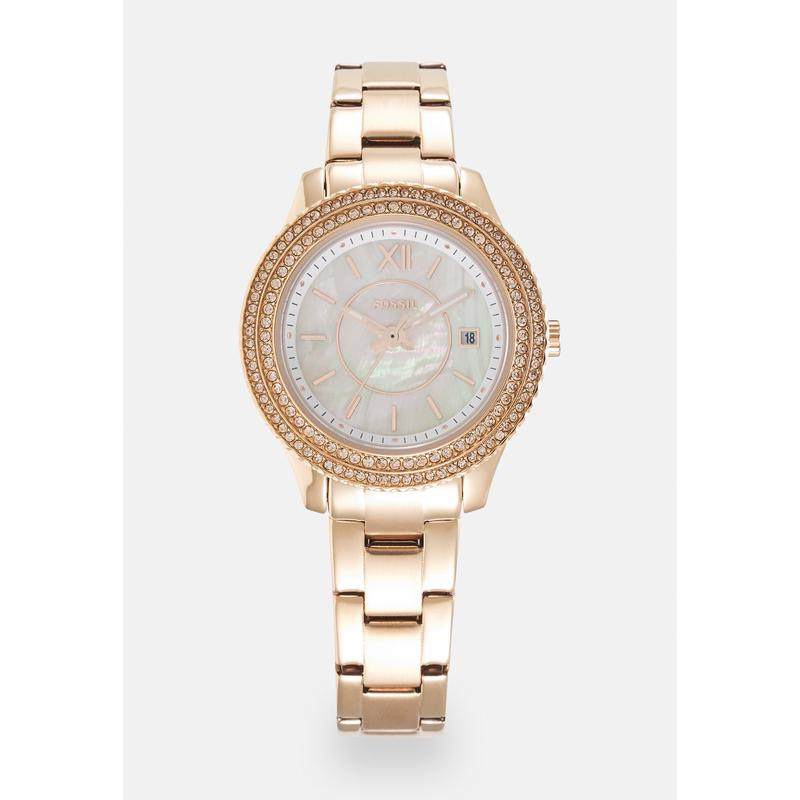 代购Fossil化石女士腕表日期显示夜光指针模拟显示计时玫瑰金