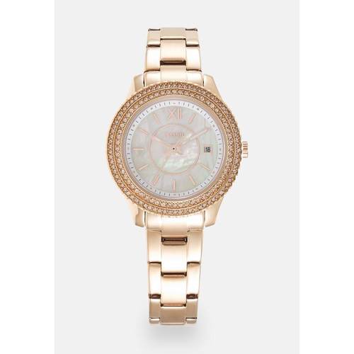 代购Fossil化石女士腕表日期显示夜光指针模拟显示计时玫瑰金