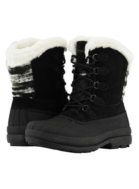 代购propet女士雪地靴防水保暖防滑透气系带橡胶鞋面针织筒身