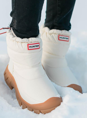 代购Hunter Intrepid秋冬款女士棉鞋保暖防寒雪地靴防水户外短靴