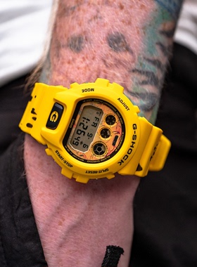 代购Ed Sheeran x CASIO卡西欧G-Shock歌手联名黄色印花运动手表