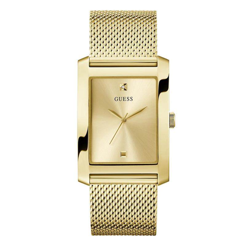代购GUESS女士腕表计时夜光日期测速金属防水钢带金色商务运动