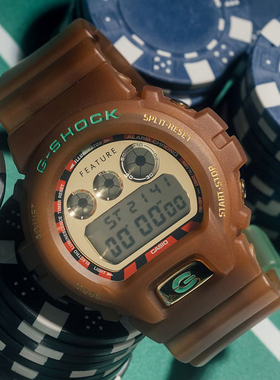 代购FEATURE X CASIO卡西欧G-Shock联名款拉斯维加斯棕绿男女手表