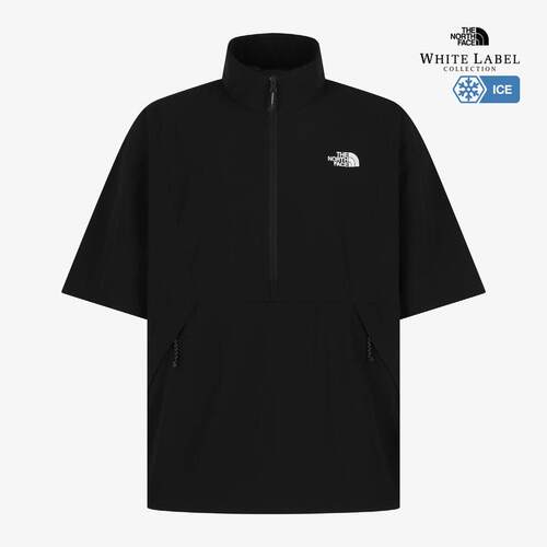 海外代购THE NORTH FACE/北面男女运动T恤透气速干半拉链立领