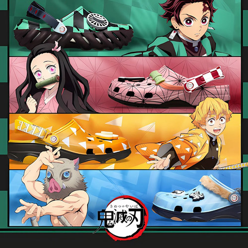 代购Crocs x Demon Slayer卡骆驰鬼灭之刃联名款洞洞鞋鞋轻便耐磨