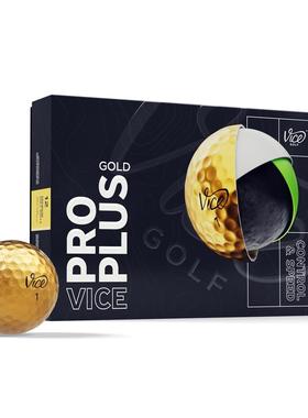 代购VICE高尔夫球Pro Plus新款金色高水准软球三层球礼物25限量版