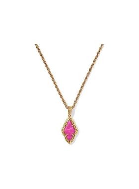 代购Kendra Scott女士项链优雅简约百搭时尚金色粉色菱形吊坠