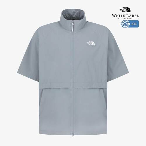 日本代购THE NORTH FACE/北面男女运动T恤凉感透气立领拉链开合
