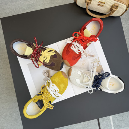 内增高7cm歪头德训鞋女2025新款拼色阿甘鞋小码313233运动休闲鞋