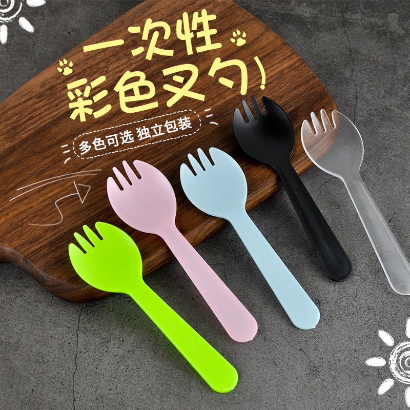 一次性单独包装塑料水果捞叉勺