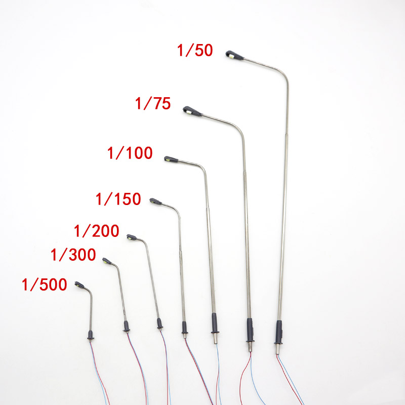 DIY沙盘建筑材料 迷你发光马路灯模型 钢管灯LED单头公路灯白光3V