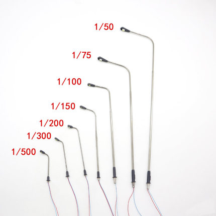 DIY沙盘建筑材料迷你发光马路灯模型钢管单头公路白光3v
