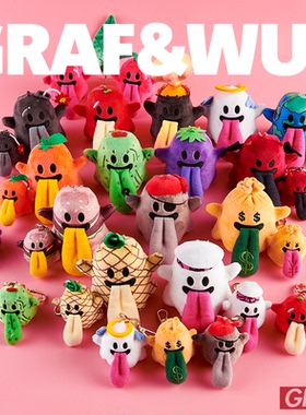 GRAF原创品牌【迷你版】BooGhost可爱鬼2.0汉堡火山天使绒钥匙扣