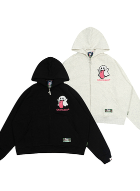 GRAF原创品牌【甜蜜解剖】可爱鬼魔术贴毛绒粉内脏绒直拉box帽衫