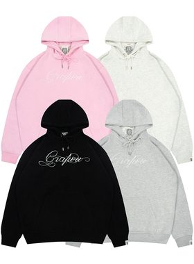 GRAF原创品牌【TheSample】基础采样系列日常花体美式刺绣绒帽衫