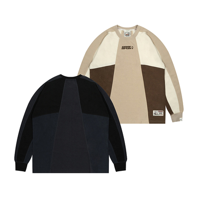 GRAF原创品牌【拼色】毛巾面料GSport运动美式街头长袖休闲T恤