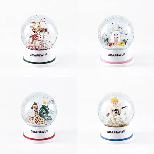 GRAF圣诞可爱鬼长颈鹿收藏水晶球